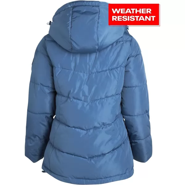 imageReebok Women Winter Jacket  Heavyweight Quilted Puffer Parka Coat Sherpa Lined Hood  Windbreaker Ski Jacket for Women SXLHoops Blue