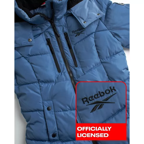 imageReebok Women Winter Jacket  Heavyweight Quilted Puffer Parka Coat Sherpa Lined Hood  Windbreaker Ski Jacket for Women SXLHoops Blue