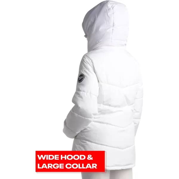 imageReebok Women Winter Jacket  Heavyweight Quilted Puffer Parka Coat with Sherpa Lined Hood  Ski Jacket for Women SXLWhite