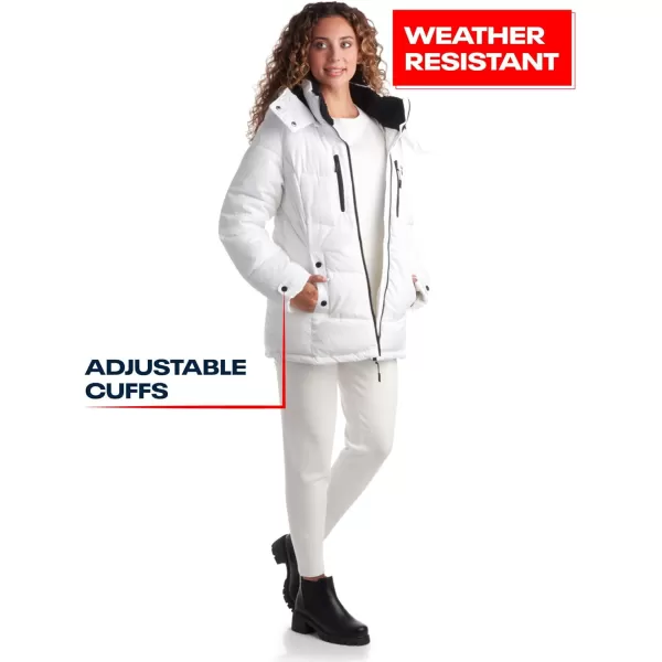 imageReebok Women Winter Jacket  Heavyweight Quilted Puffer Parka Coat with Sherpa Lined Hood  Ski Jacket for Women SXLWhite
