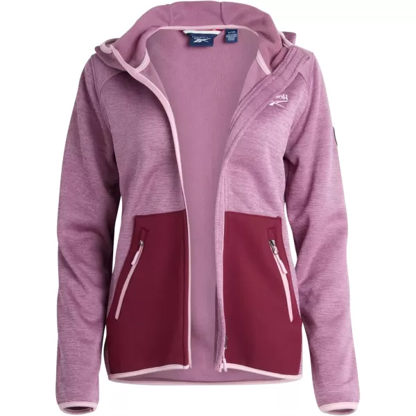 imageReebok Womens Active Sweatshirt  FullZip Performance Hoodie Sweater Jacket  Dry Fit Outerwear Track Jacket for Women SXLDusty Rose