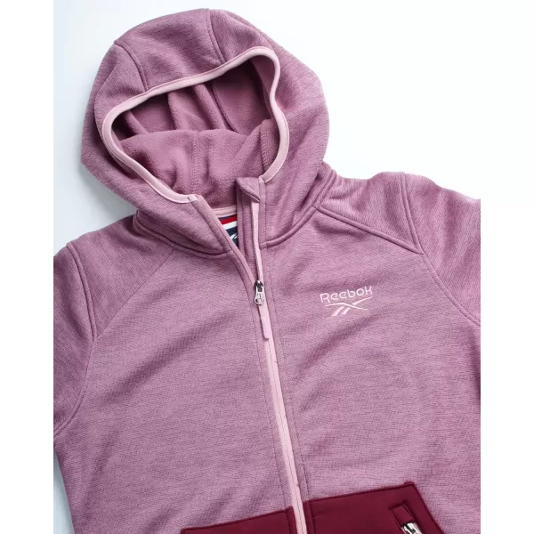 imageReebok Womens Active Sweatshirt  FullZip Performance Hoodie Sweater Jacket  Dry Fit Outerwear Track Jacket for Women SXLDusty Rose
