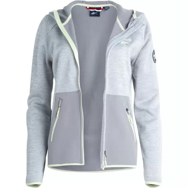 imageReebok Womens Active Sweatshirt  FullZip Performance Hoodie Sweater Jacket  Dry Fit Outerwear Track Jacket for Women SXLPure Grey