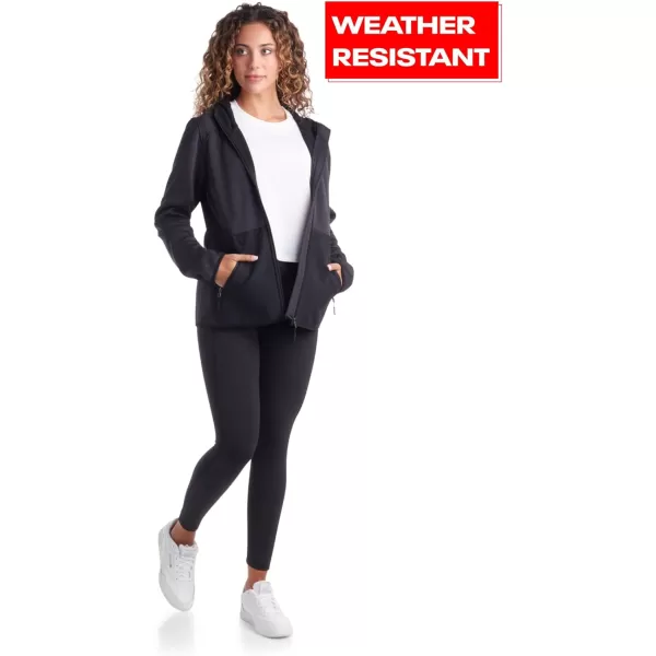 imageReebok Womens Active Sweatshirt  Performance Fleece Zip Hoodie Sweatshirt  Dry Fit Performance Outerwear for Women SXLBlack