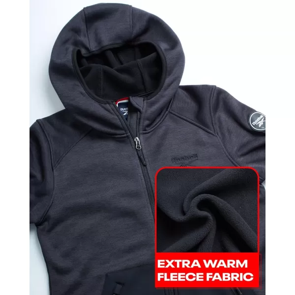 imageReebok Womens Active Sweatshirt  Performance Fleece Zip Hoodie Sweatshirt  Dry Fit Performance Outerwear for Women SXLBlack