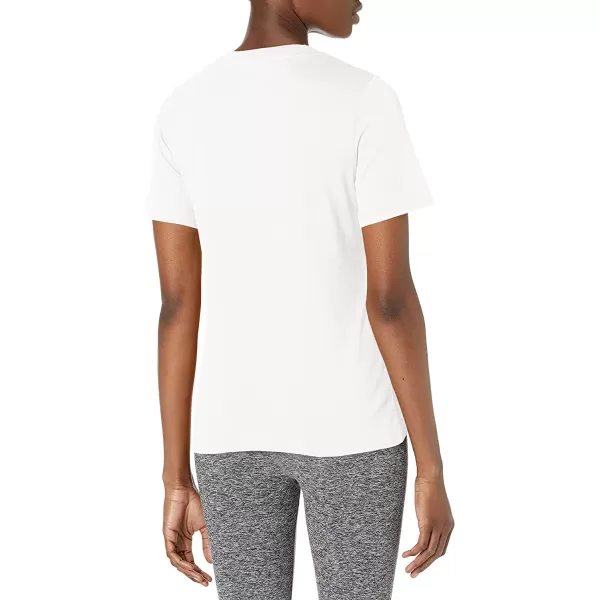 imageReebok Womens Big Logo Tee in White and Vector Blue
