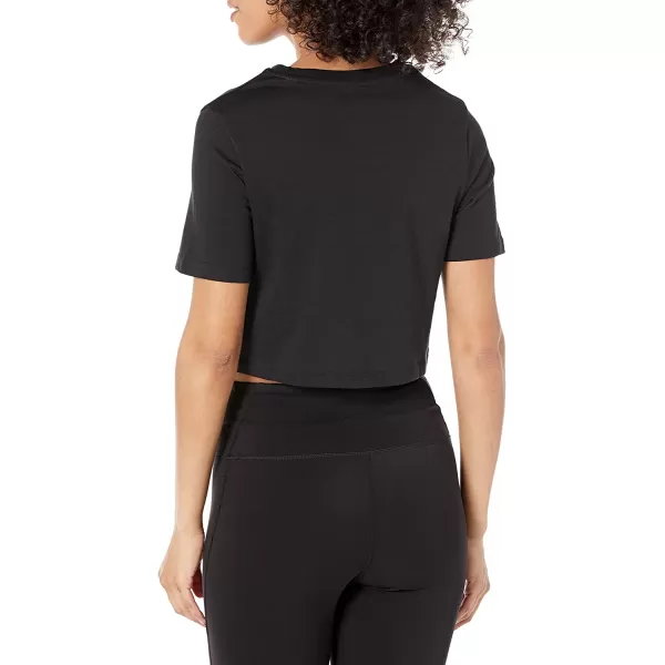 imageReebok Womens Black and White Logo Crop Tee