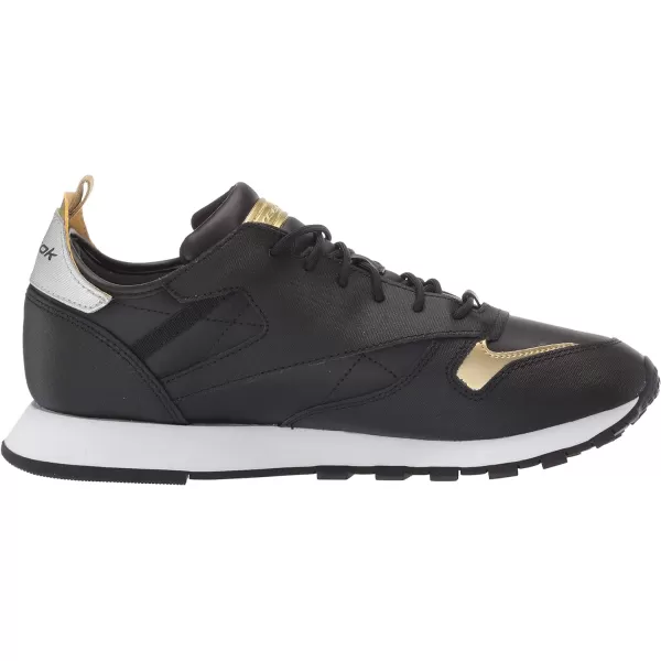imageReebok Womens Classic Leather Ripple SneakersBlackWhiteSilver Metallic 2