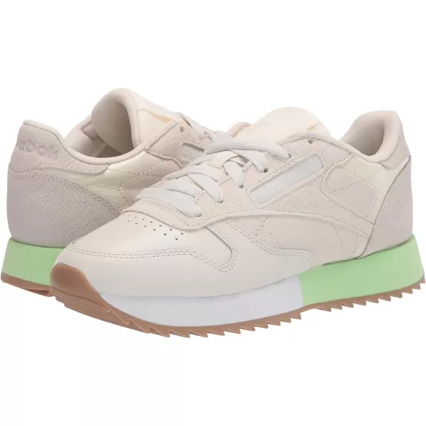 imageReebok Womens Classic Leather Ripple SneakersChalkClassic WhiteMorning Fog
