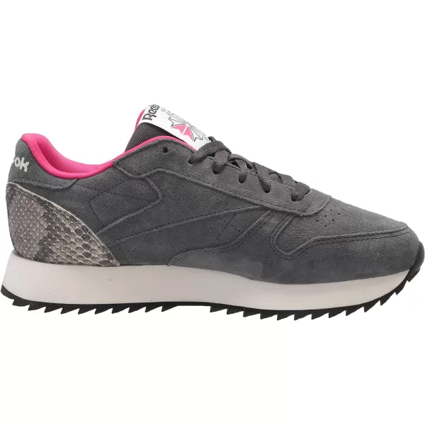 imageReebok Womens Classic Leather Ripple SneakersCold GreyChalkPursuit Pink