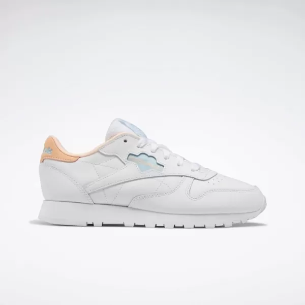 imageReebok Womens Classic Leather Ripple SneakersWhiteBlue PearlAura Orange