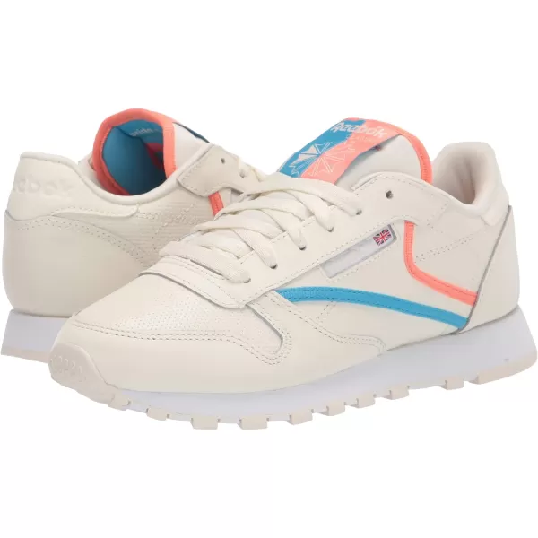 imageReebok Womens Classic Leather Ripple SneakersWhiteCarbonVector Red