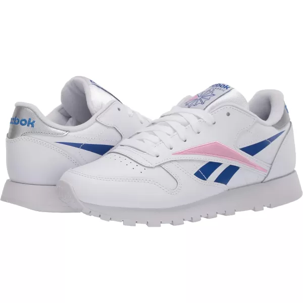 imageReebok Womens Classic Leather Ripple SneakersWhiteHumble BlueJasmine Pink