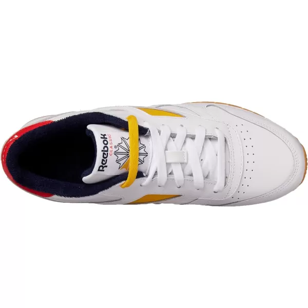 imageReebok Womens Classic Leather Ripple SneakersWhiteRadiant RedCollegiate Navy