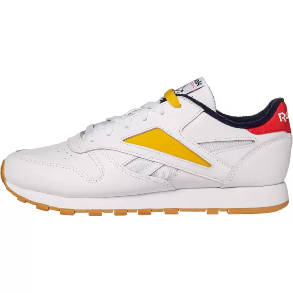 imageReebok Womens Classic Leather Ripple SneakersWhiteRadiant RedCollegiate Navy