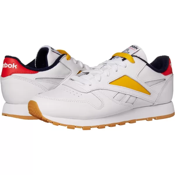 imageReebok Womens Classic Leather Ripple SneakersWhiteRadiant RedCollegiate Navy