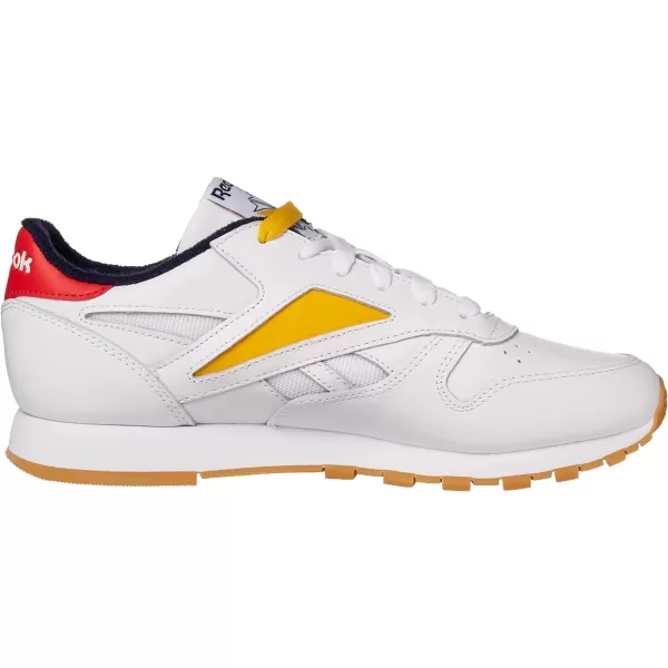 imageReebok Womens Classic Leather Ripple SneakersWhiteRadiant RedCollegiate Navy