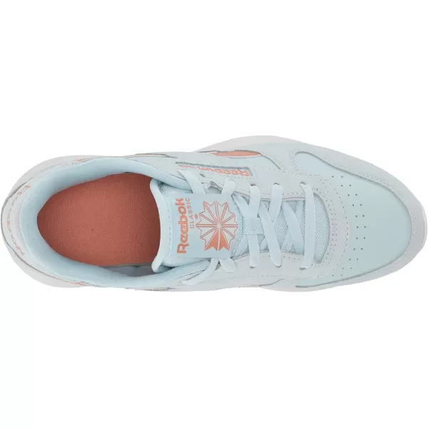 imageReebok Womens Classic Leather Sneaker in Glass Blue and Canyon Coral