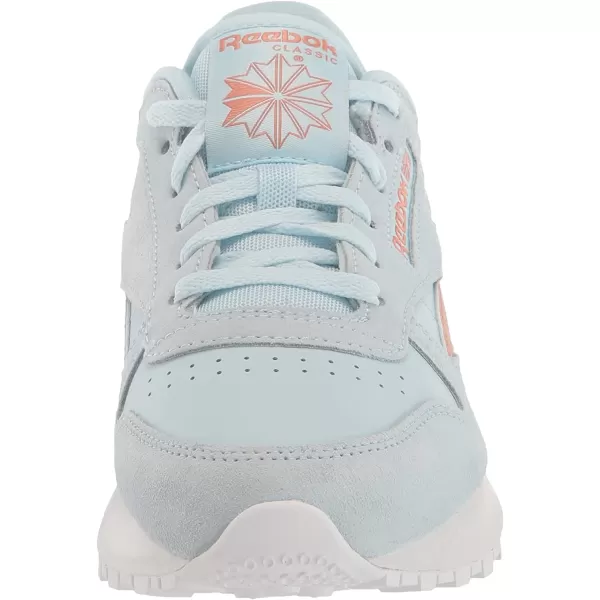 imageReebok Womens Classic Leather Sneaker in Glass Blue and Canyon Coral