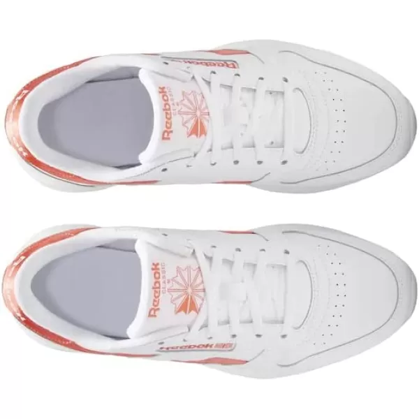 imageReebok Womens Classic Leather Sneaker in White and Semi Orange Flare