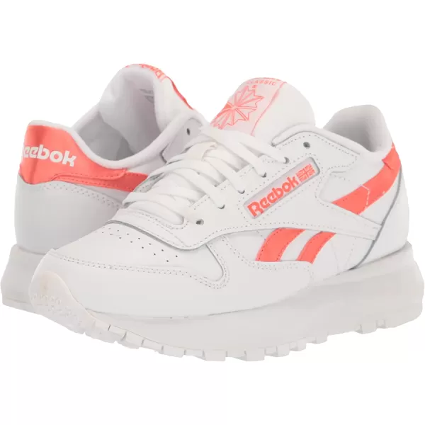 imageReebok Womens Classic Leather Sp SneakerWhiteSemi Orange Flare