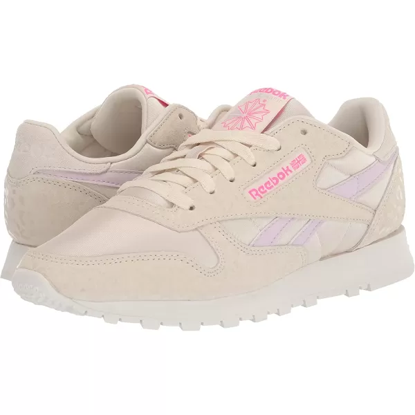 imageReebok Womens Classic Leathers SneakerAlabasterChalkQuartz Glow