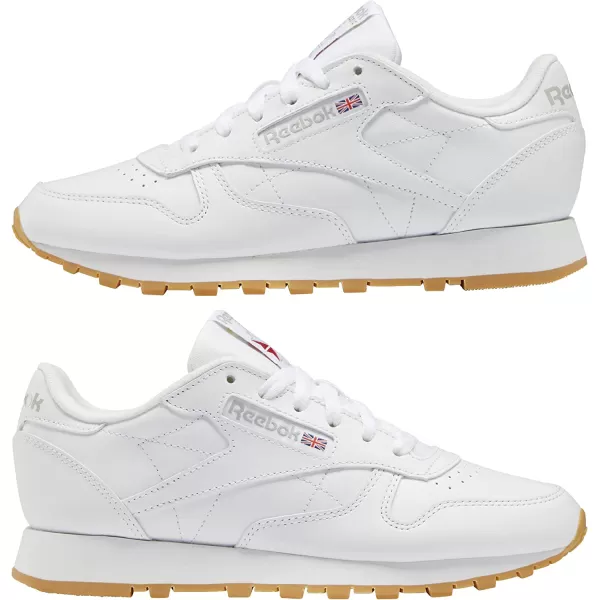 imageReebok Womens Classic Leathers SneakerFtwr WhitePure Grey 3Reebok Rubber Gum03