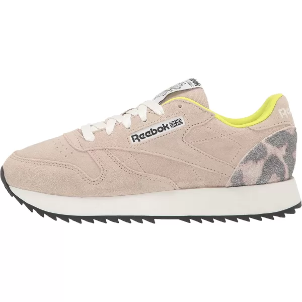 imageReebok Womens Classic Leathers SneakerModern BeigeChalkAcid Yellow