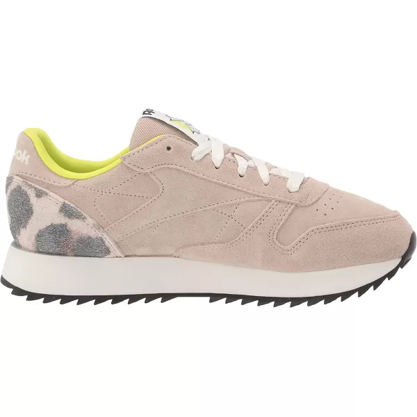 imageReebok Womens Classic Leathers SneakerModern BeigeChalkAcid Yellow