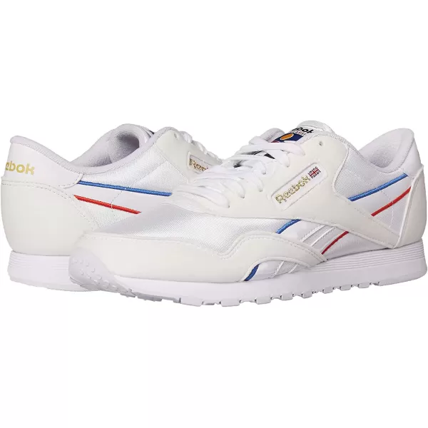 imageReebok Womens Classic Nylon Casual Shoes  WhiteRadiant RedBlue Blast