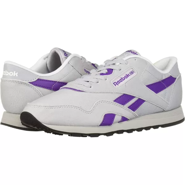 imageReebok Womens Classic Nylon Casual Shoes in Grey Purple Black and White