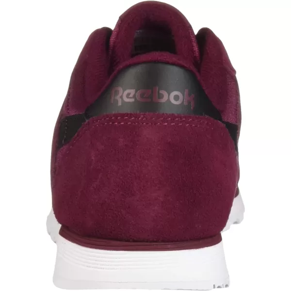 imageReebok Womens Classic Nylon Casual Shoes in Rustic Wine Black and White