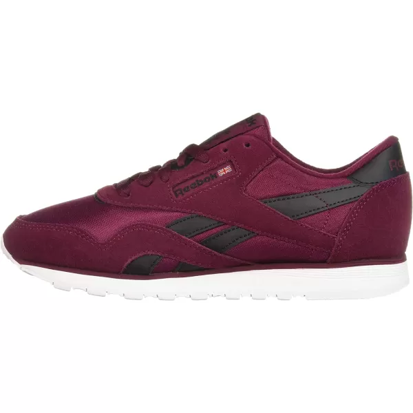 imageReebok Womens Classic Nylon Casual Shoes in Rustic Wine Black and White