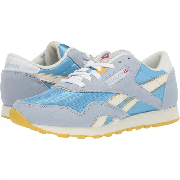 imageReebok Womens Classic Nylon SneakerArchivegable GreySky BlueUrban YellowWht