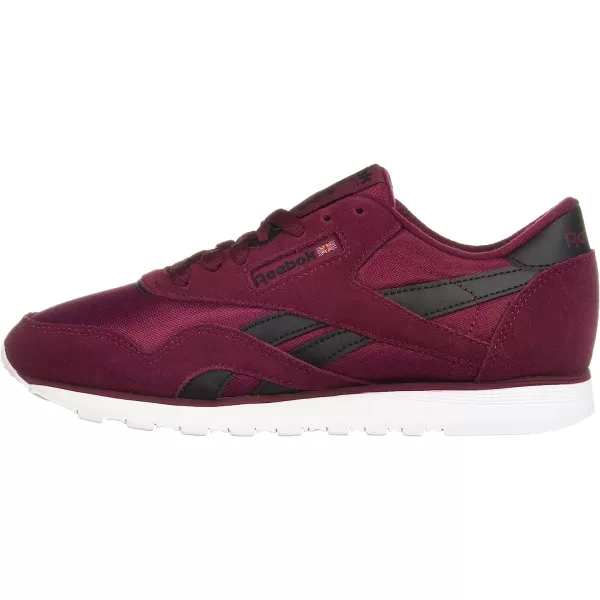 imageReebok Womens Classic Nylon SneakerUsfrustic WineBlackWhite