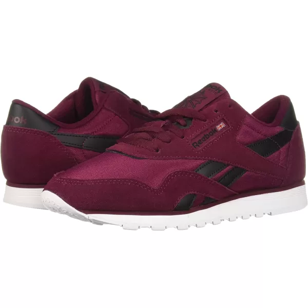 imageReebok Womens Classic Nylon SneakerUsfrustic WineBlackWhite