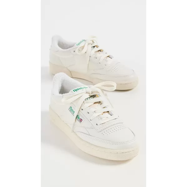 imageReebok Womens Club C 85 Vintage SneakerChalkAlabasterGlen Green