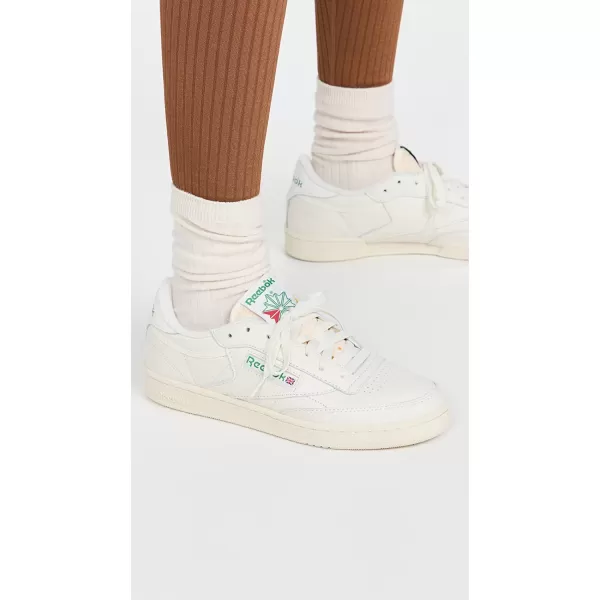 imageReebok Womens Club C 85 Vintage SneakerChalkAlabasterGlen Green