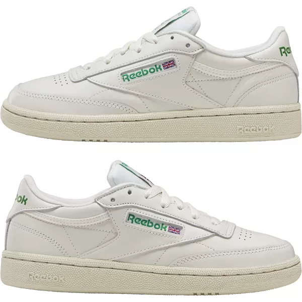 imageReebok Womens Club C 85 Vintage SneakerChalkGlen GreenPaperwhiteExcellent Red