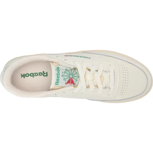 imageReebok Womens Club C 85 Vintage SneakerChalkGlen GreenPaperwhiteExcellent Red