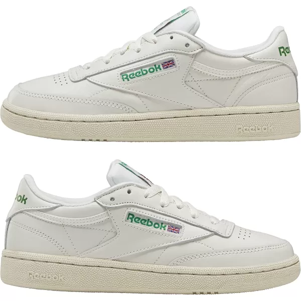 imageReebok Womens Club C 85 Vintage Walking Shoe in Chalk Glen Green Paper White and Excellent Red