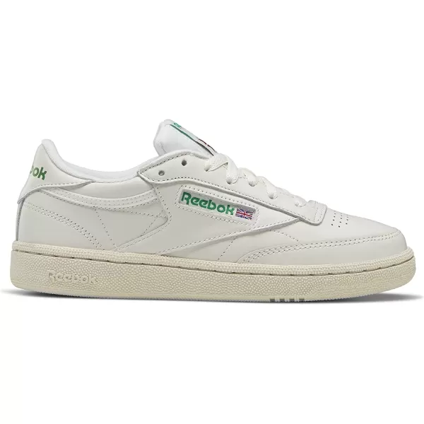 imageReebok Womens Club C 85 Vintage Walking Shoe in Chalk Glen Green Paper White and Excellent Red