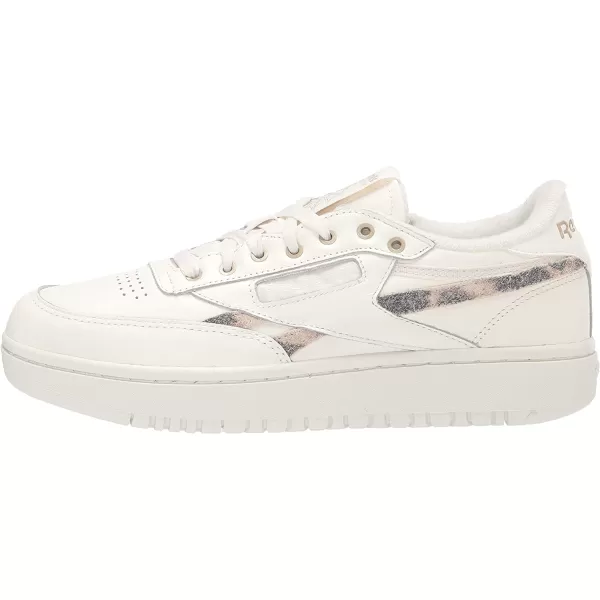 imageReebok Womens Club C Double Sneaker in Chalk and Golden Bronze