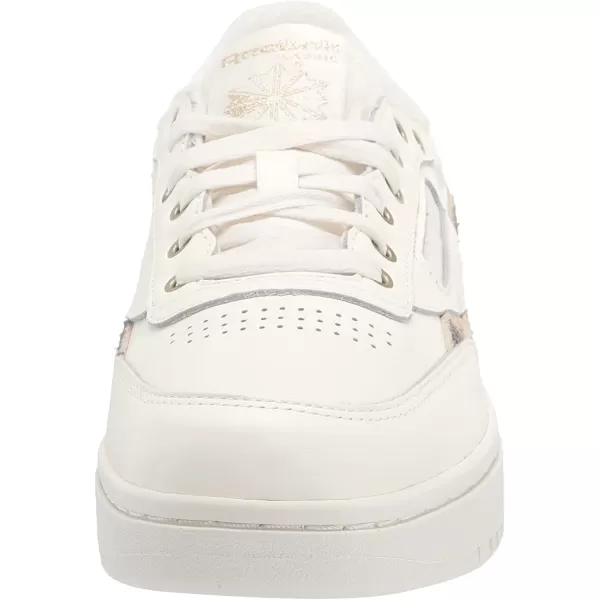 imageReebok Womens Club C Double Sneaker in Chalk and Golden Bronze