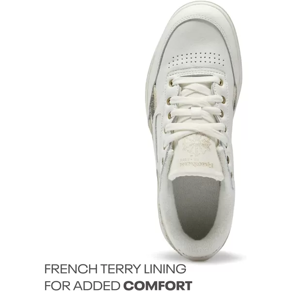imageReebok Womens Club C Double Sneaker in Chalk and Golden Bronze