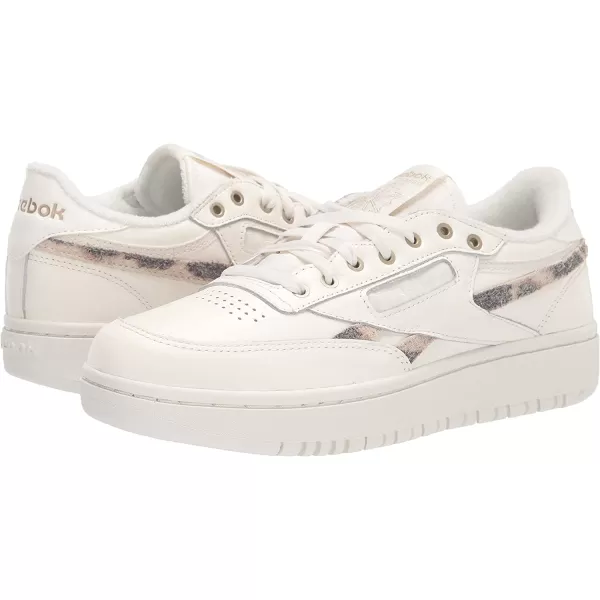 imageReebok Womens Club C Double Sneaker in Chalk and Golden Bronze