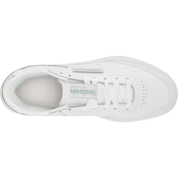 imageReebok Womens Club C Double Sneaker in White Seaside Grey and Silver Metallic