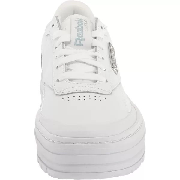 imageReebok Womens Club C Double Sneaker in White Seaside Grey and Silver Metallic