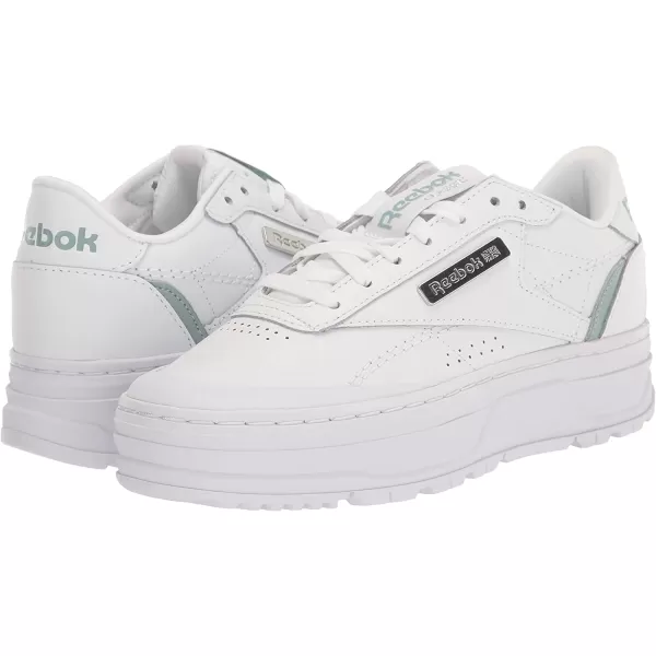 imageReebok Womens Club C Double Sneaker in White Seaside Grey and Silver Metallic