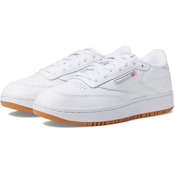 imageReebok Womens Club C Double Sneaker in White and Gum